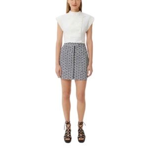 Rebecca Minkoff Marigold Mini Skirt Navy and White 6 NWT